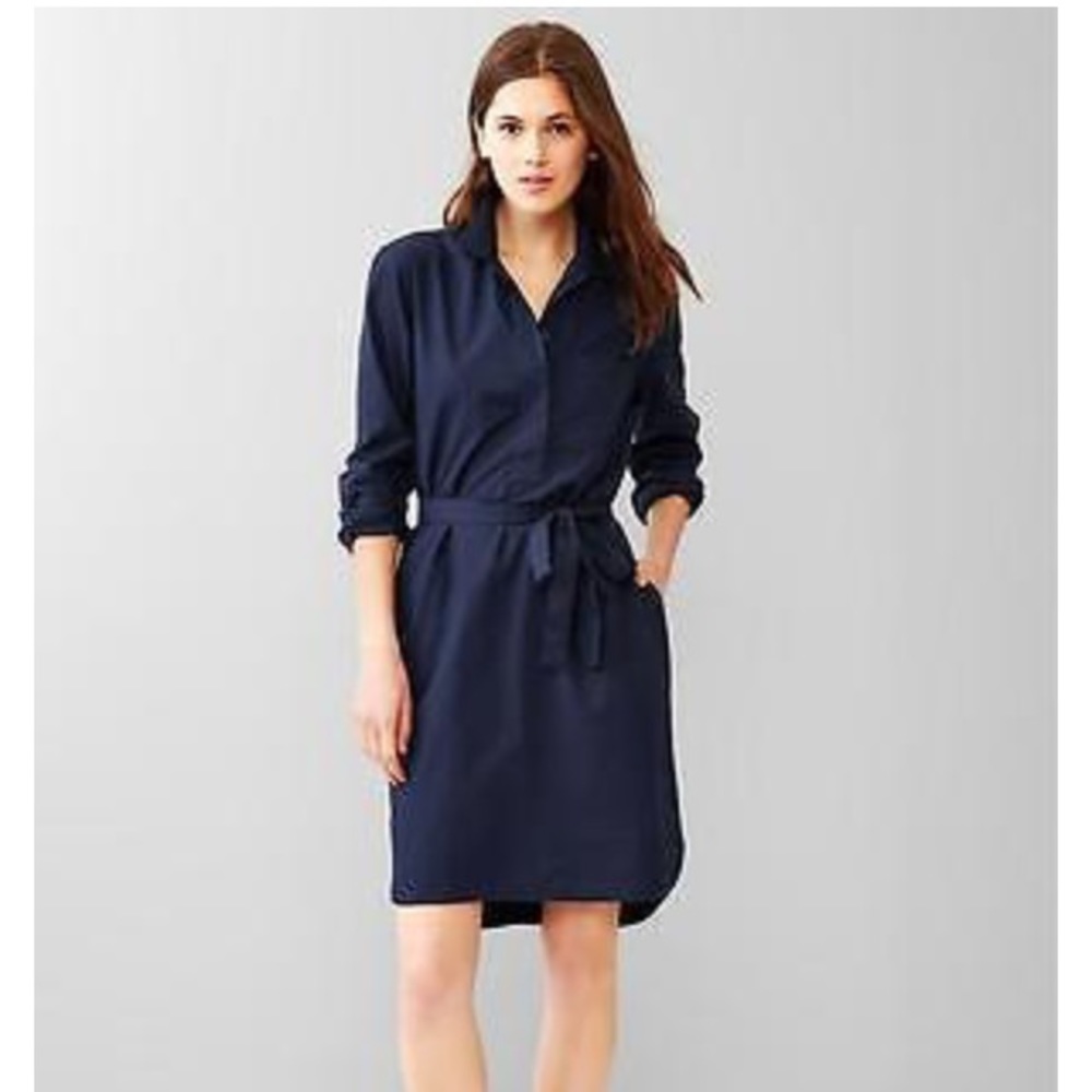 GAP popover shirt dress with tie belt & pockets